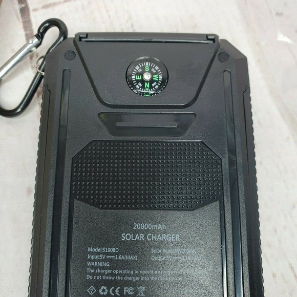Solar Power Bank Portable Charger 20000mah Waterproof Battery Backup Charger - Picture 5 of 12